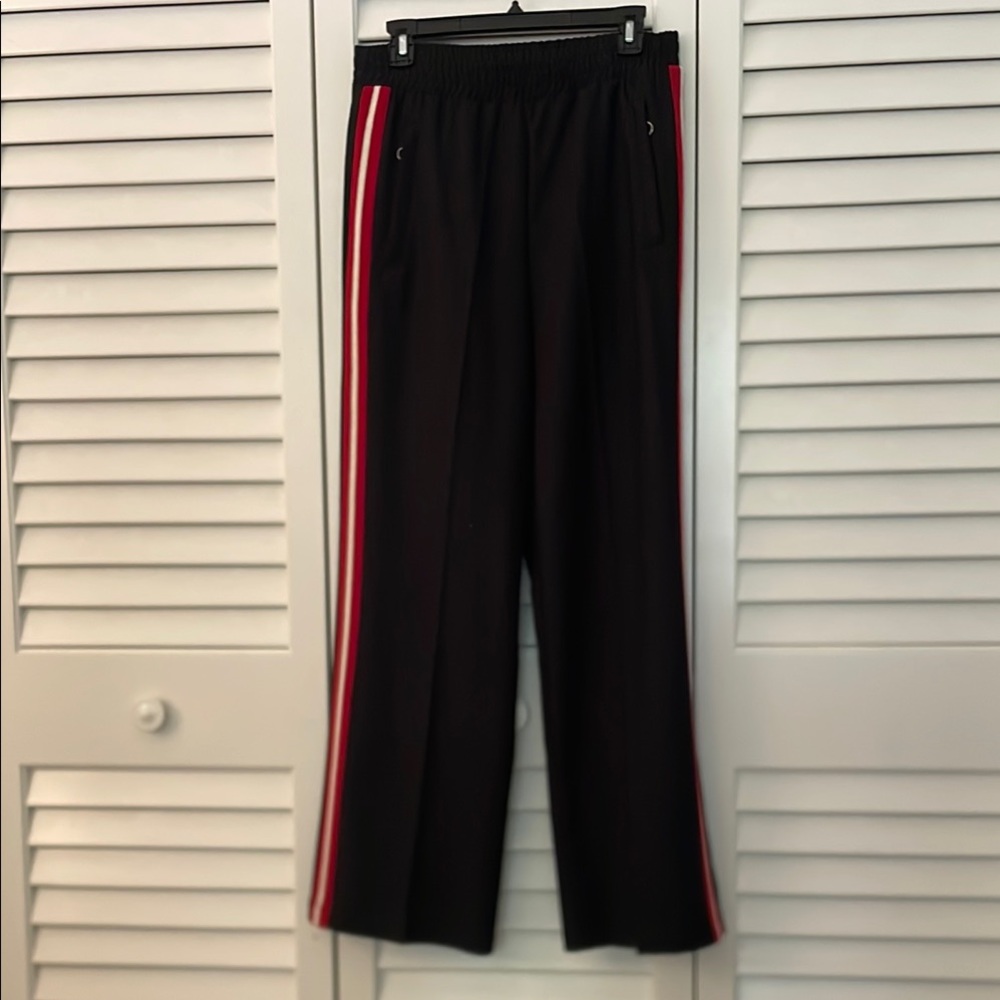 The Outnet Iris & Ink Black Pants with Red and White Stripes